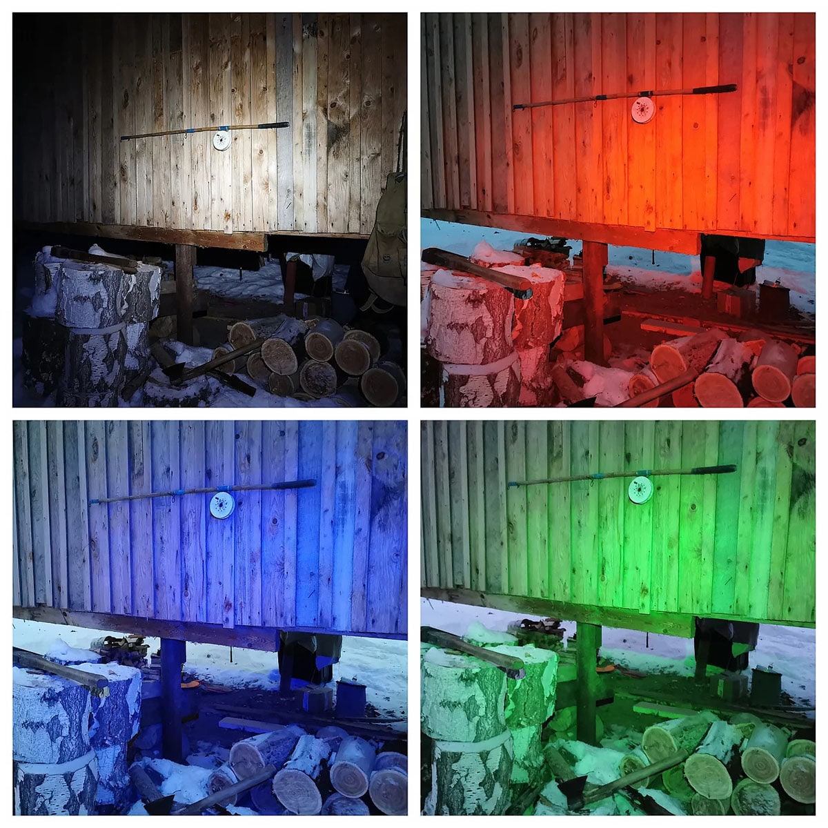 Разное освещение в зависимости от цвета диода 