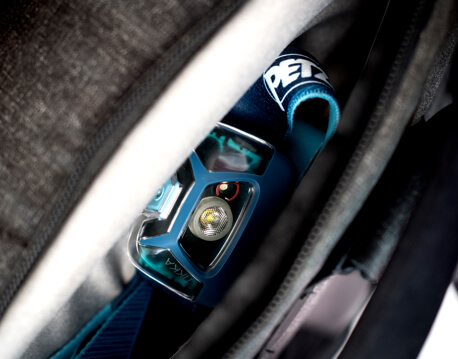 Compact and lightweight, your Petzl headlamp fits easily into your pocket or backpack.